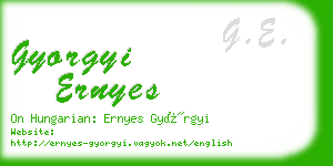 gyorgyi ernyes business card